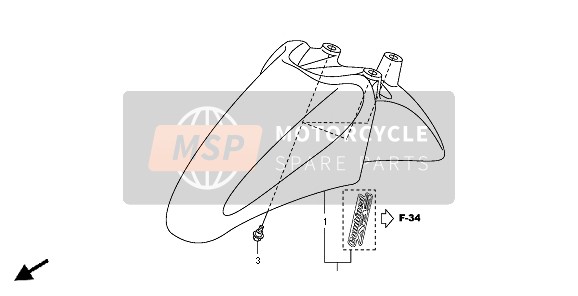 Honda SH300R 2008 Guardabarros delantero para un 2008 Honda SH300R